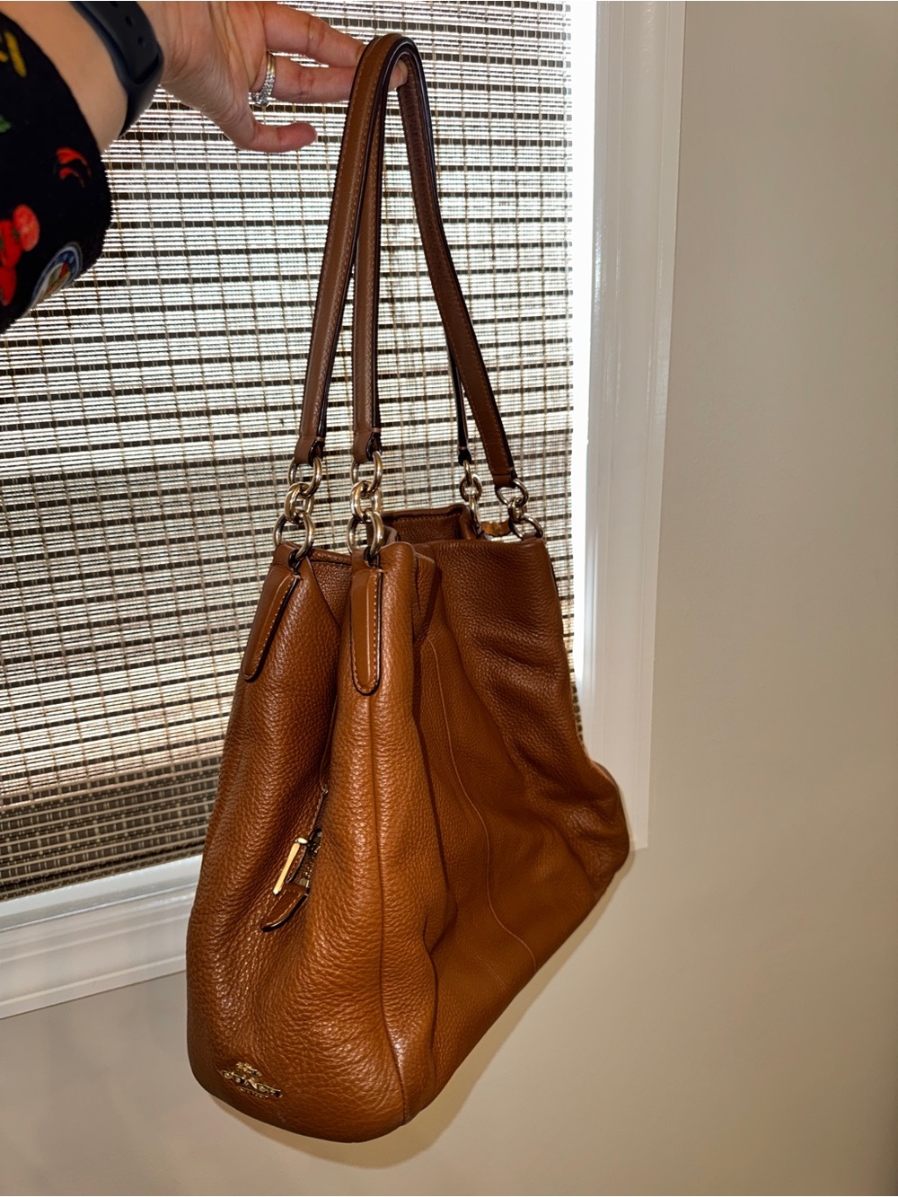 Coach Edie Shoulder Bag - Brown Pebbled Leather